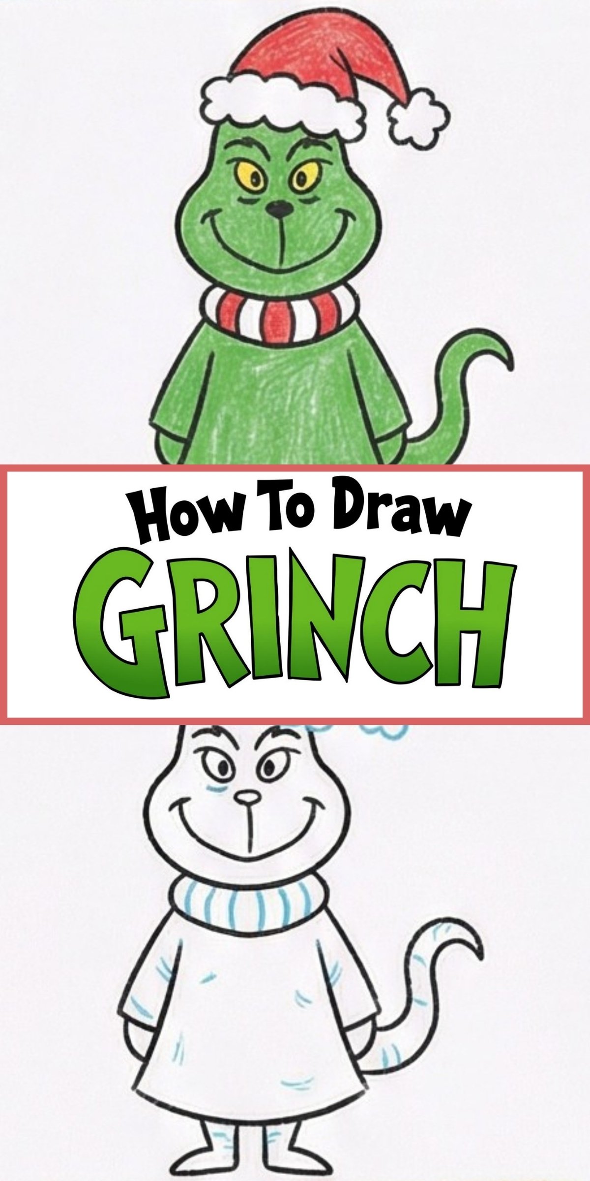 Grinch Tutorial How to Draw Grinch Step by Step | Easy Christmas Drawing for Kids