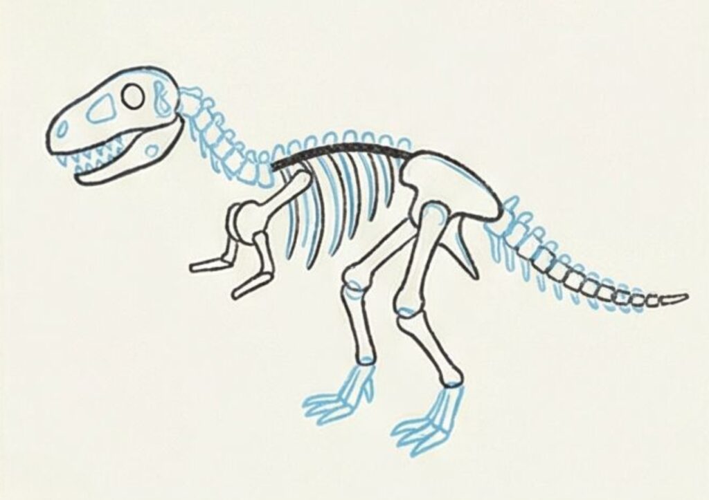 Dinosaur Skeleton Drawing Guide for Curious Kids