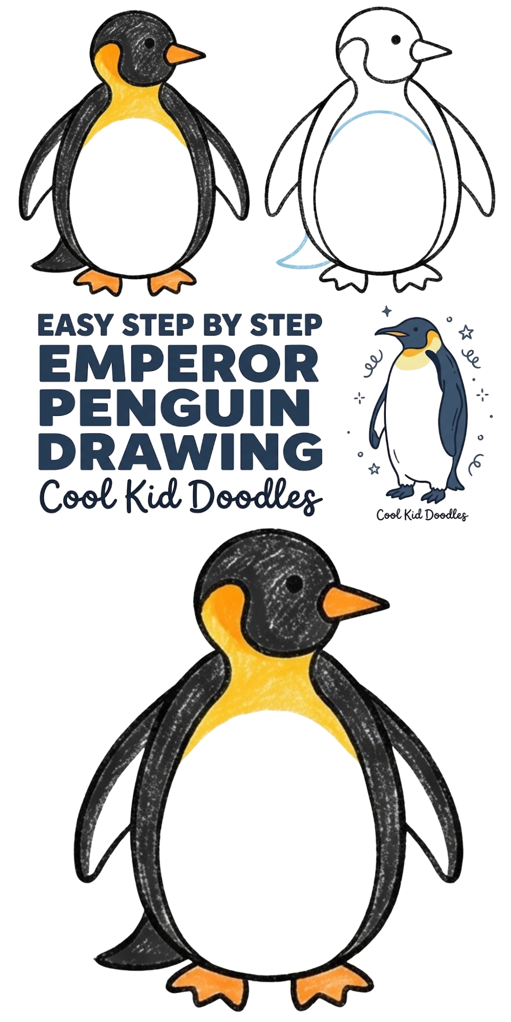 How to Draw an Emperor Penguin Step-by-Step (Fun & Easy Guide for Kids)