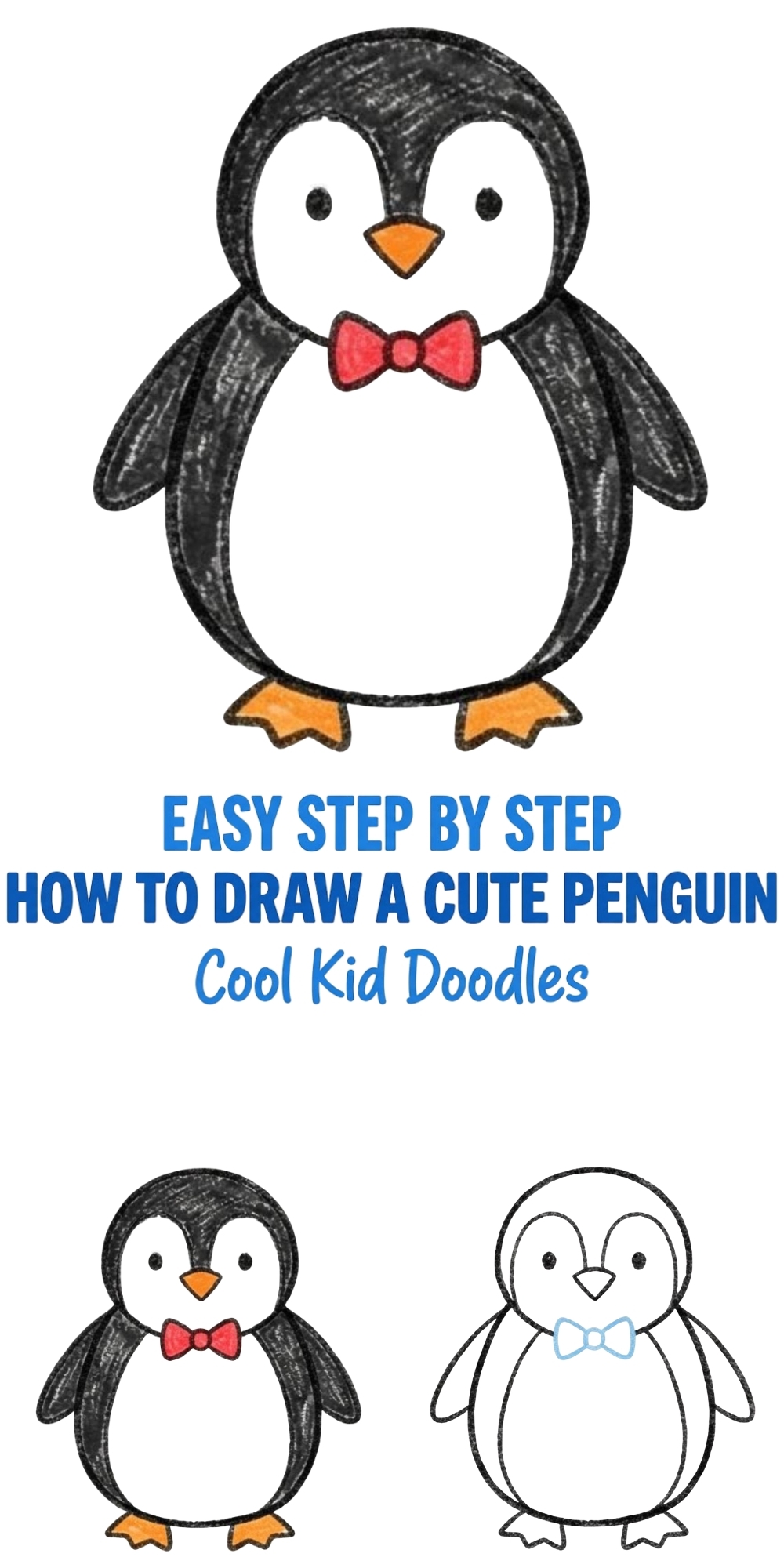 How to Draw a Cute Penguin Easy Step-by-Step for Kids