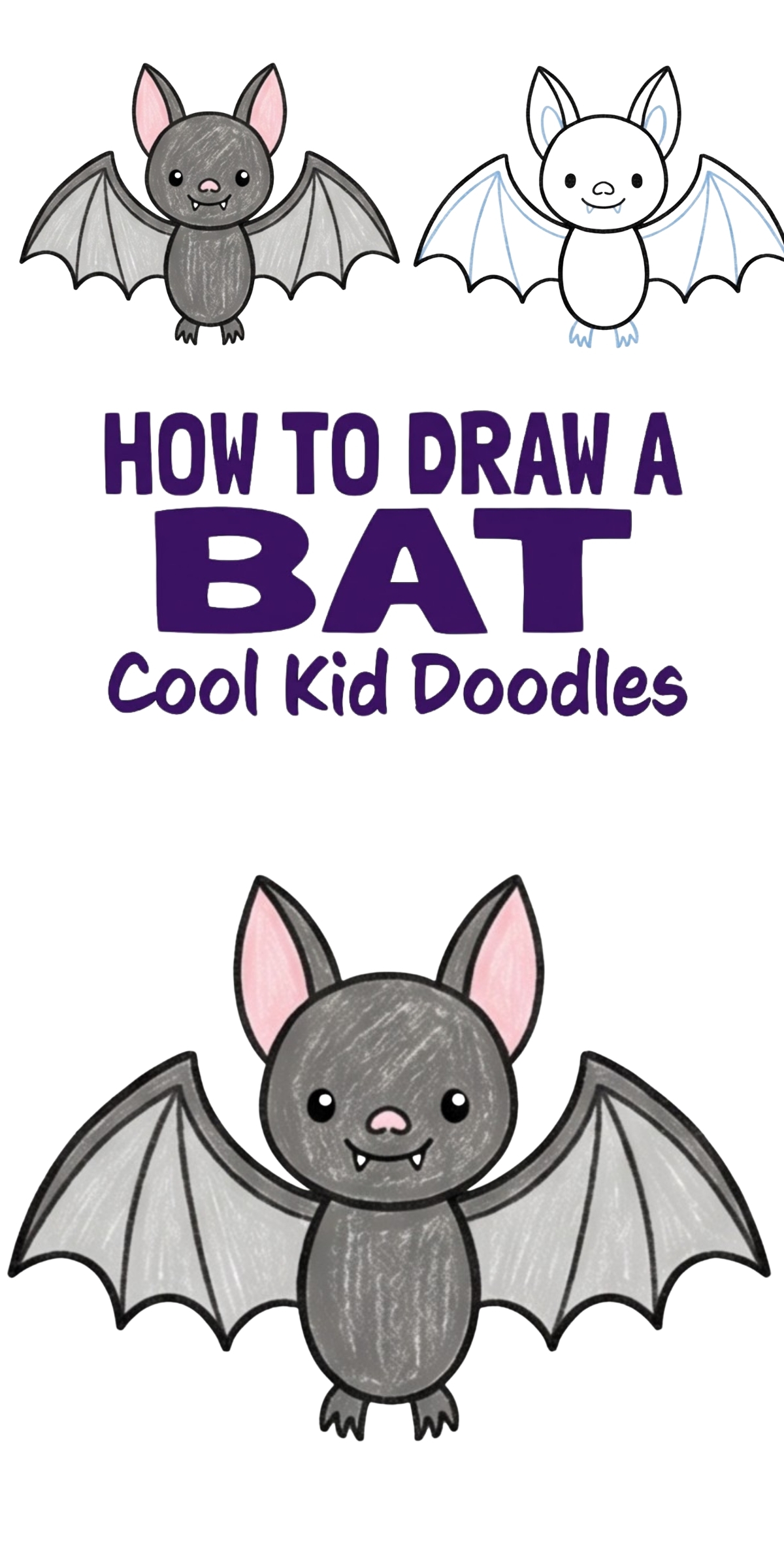 Draw Simple Bat How to Draw a Bat Step by Step (Easy & Fun!)