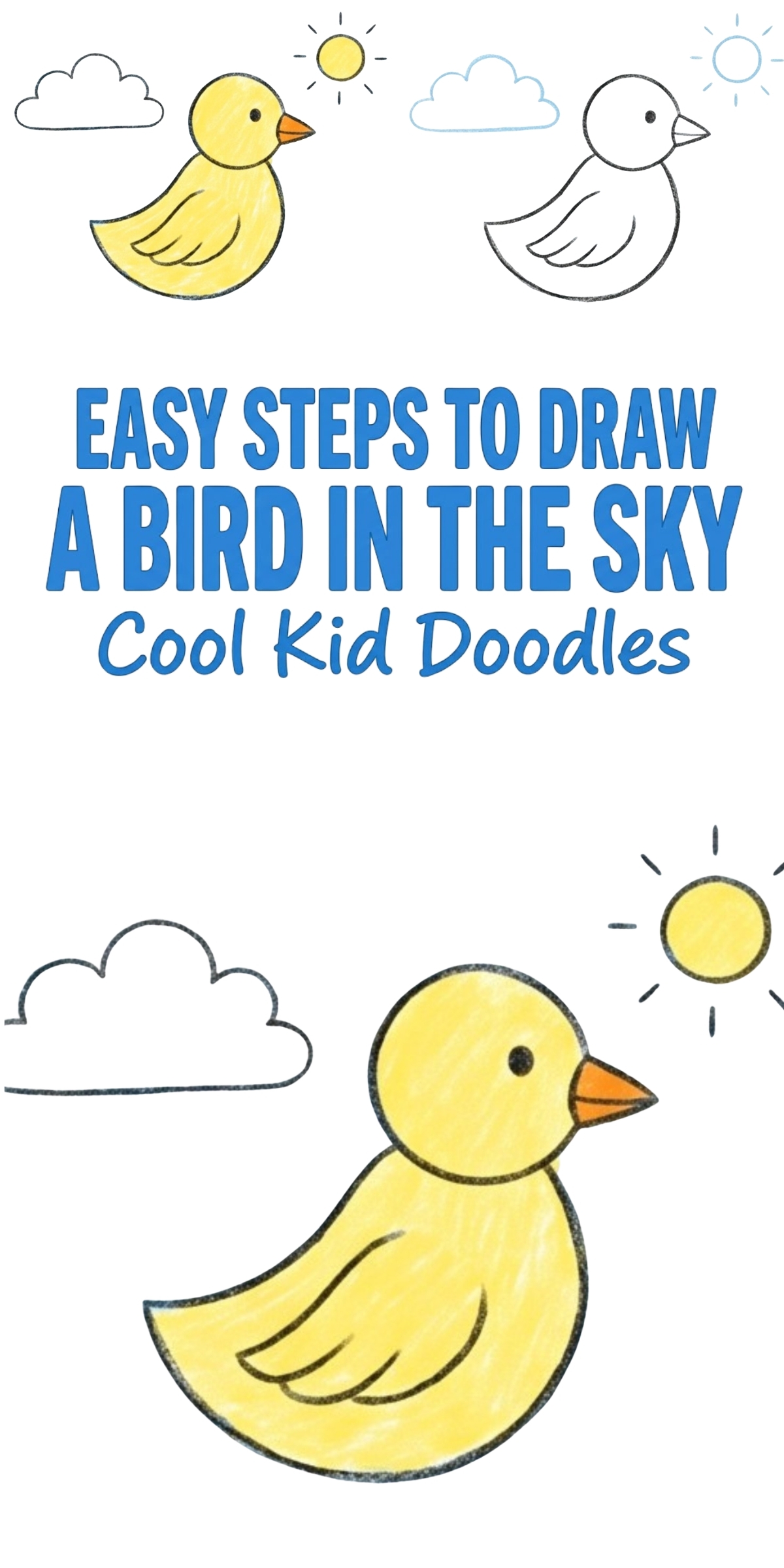 How To Draw Flying How To Draw A Bird For Kids Flying