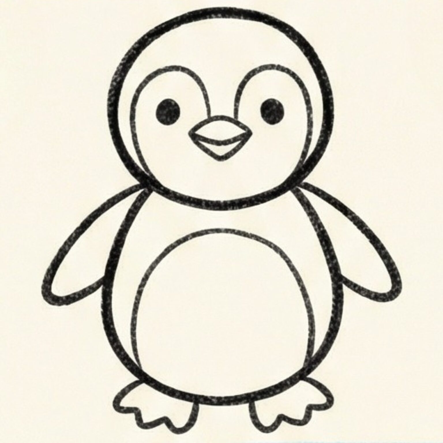 How to Draw a Baby Penguin Easy and Cute for Kids