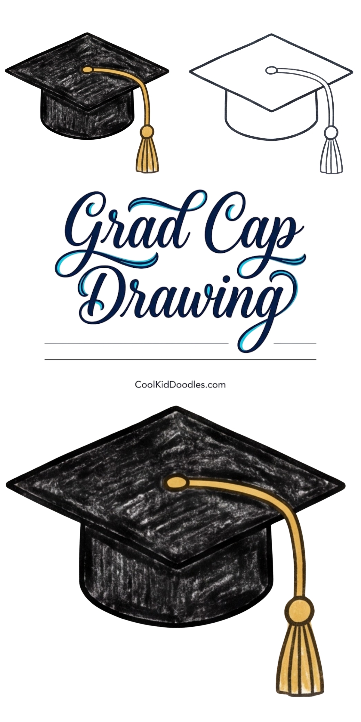 Graduate Easy Easy Grad Cap Drawing for Kids Step by Step